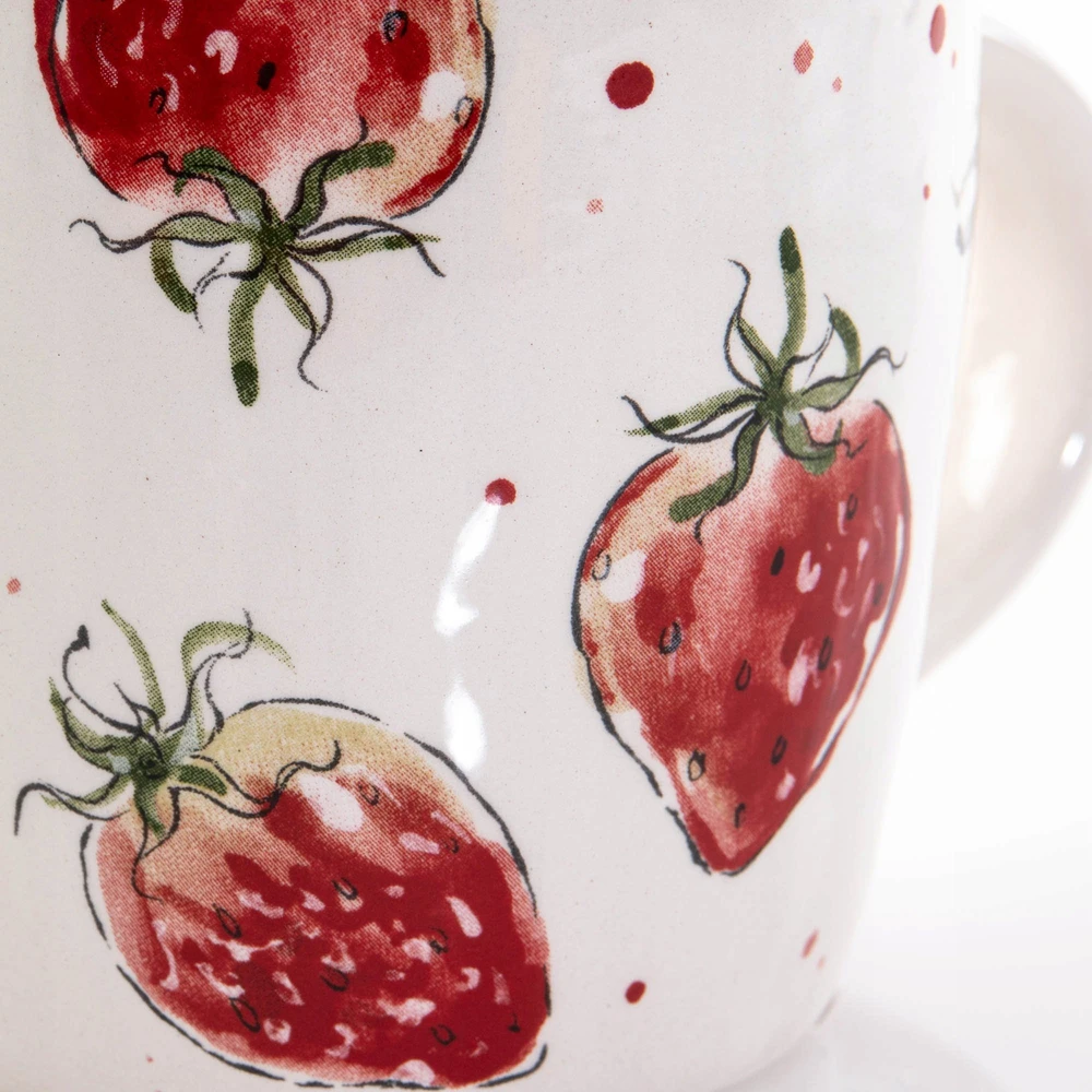 Boltze Keraminis puodelis su braškėmis BRAŠKĖS, 450 ml
