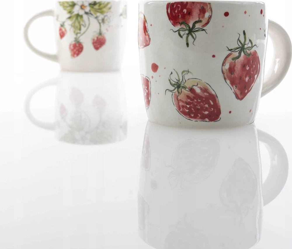 Boltze Keraminis puodelis su braškėmis BRAŠKĖS, 450 ml