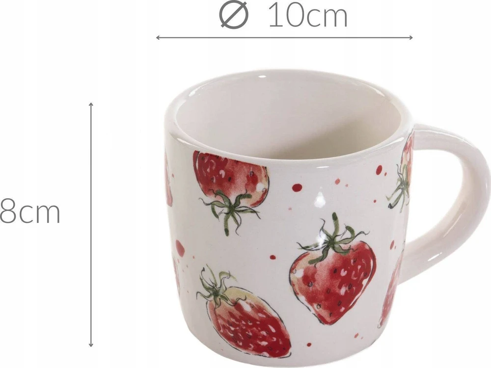 Boltze Keraminis puodelis su braškėmis BRAŠKĖS, 450 ml