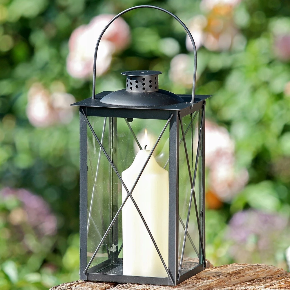 Boltze Metalinis žvakių žibintas, stiklo stiklai, FAROL, 30 cm