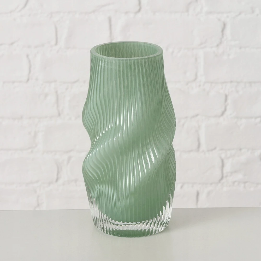 Boltze Smulkinto stiklo vaza, VERESE formos, 19 cm