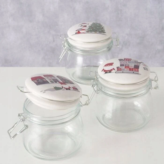 Boltze Stiklainis su porcelianiniu dangteliu MONTI, 450 ml
