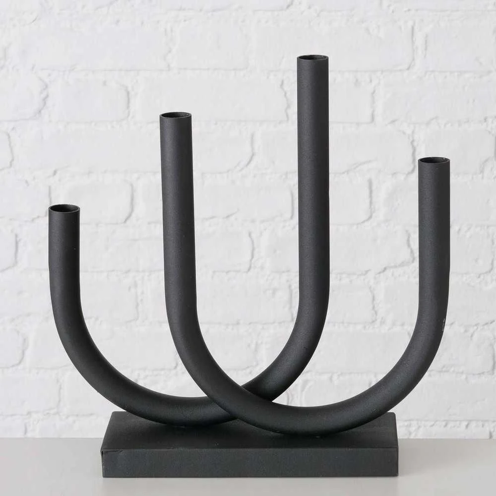 Boltze Tonis metalinė žvakidė, 34 x 33 cm, juoda