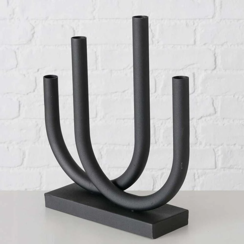Boltze Tonis metalinė žvakidė, 34 x 33 cm, juoda