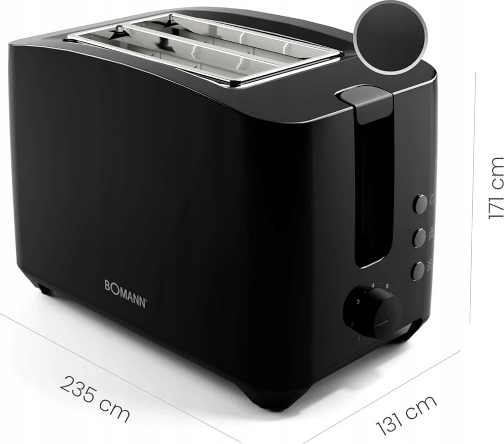Bomann TA 6065 CB juodas 2 gabalėlių skrudintuvas