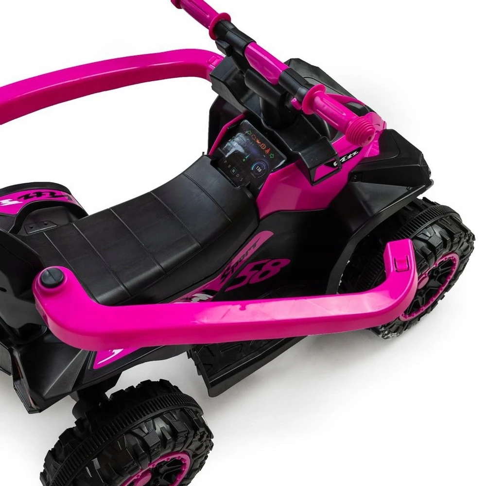 Baby Mix Mega vaikų paspirtukas su kreipiančiąja rankena, raudonas