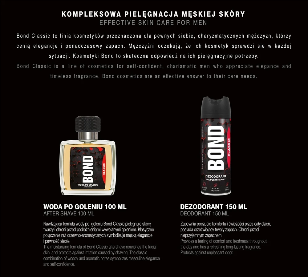 Bond BOND Classic Dovanų rinkinys męski - Vanduo po goleniu 100 ml + Dezodorant 150 ml