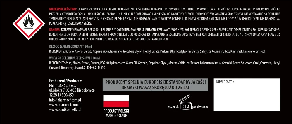 Bond BOND Classic Dovanų rinkinys męski - Vanduo po goleniu 100 ml + Dezodorant 150 ml