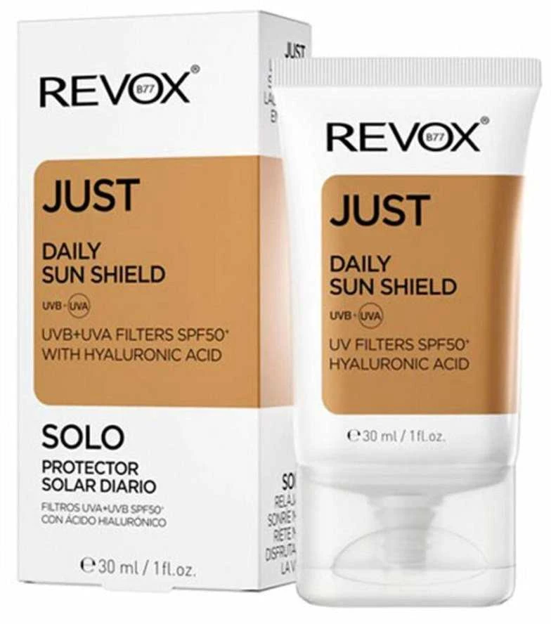 Revox B77 Just Daily Sun Shield Hyaluronic Acid Apsauga nuo saulės Sunscreen Kreminis For Face & Neck SPF 50, 30 ml