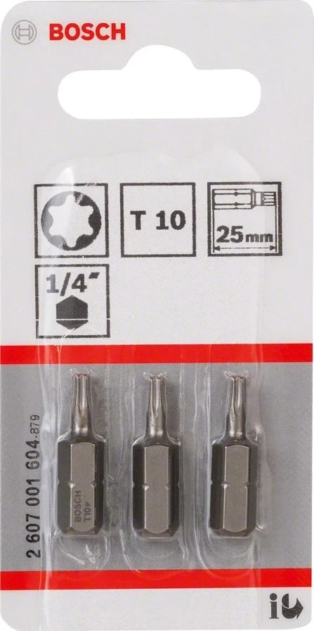 Bosch Torx antgalis T10, l=25mm 3 vnt, Extra Hart