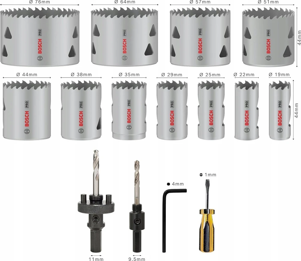 Bosch 15 Gręžimo karūnėlių kom. PRO Multi mat. Threaded