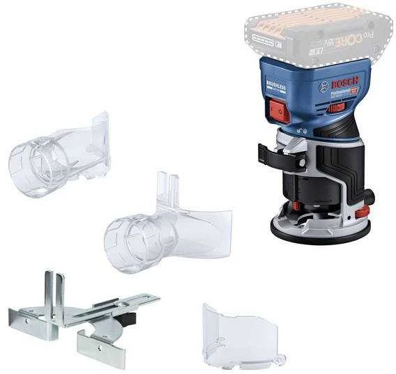 Bosch GKF 18V-8 frezeris su priedais