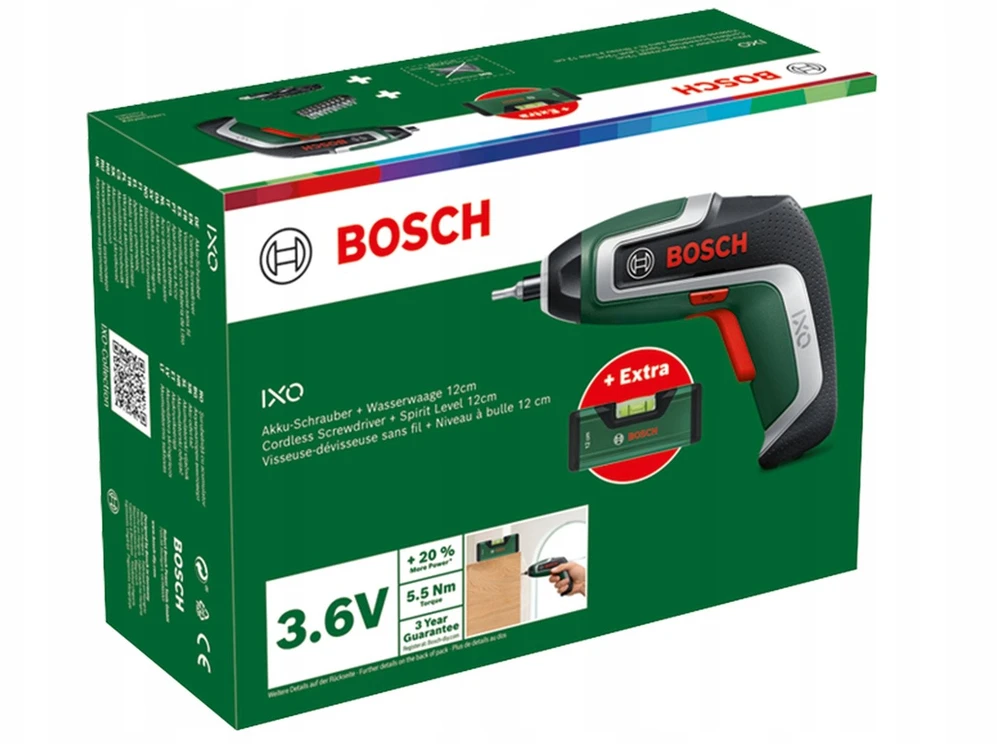 Akumuliatorinis suktuvas Bosch IXO 7; 3,6 V; 1x2,0 Ah akum. + priedai