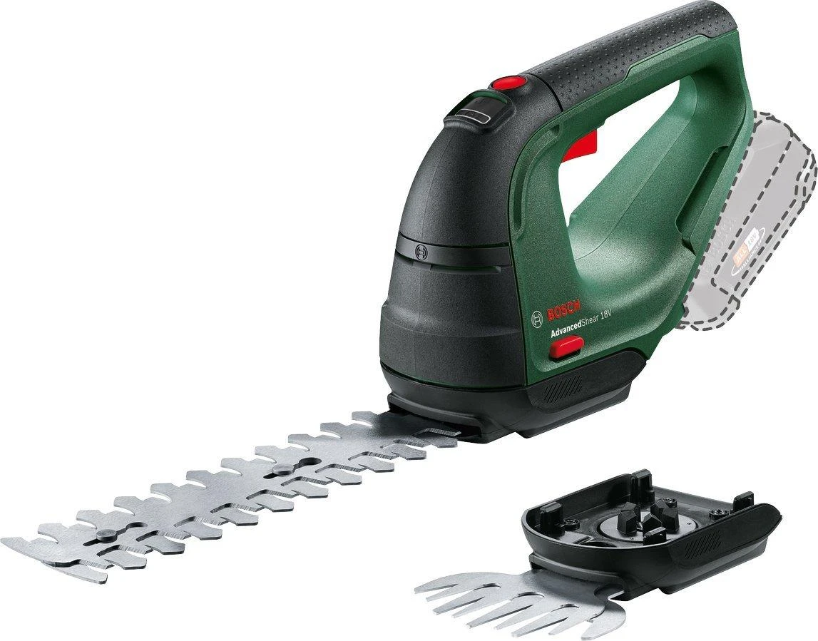 Krūmų ir žolės akumuliatorinių žirkių rinkinys Bosch Advanced Shear 18V-10 Be akumuliatoriaus ir kroviklio