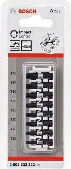 Bosch 8 dalių antgalių kompl. L=25mm, Torx