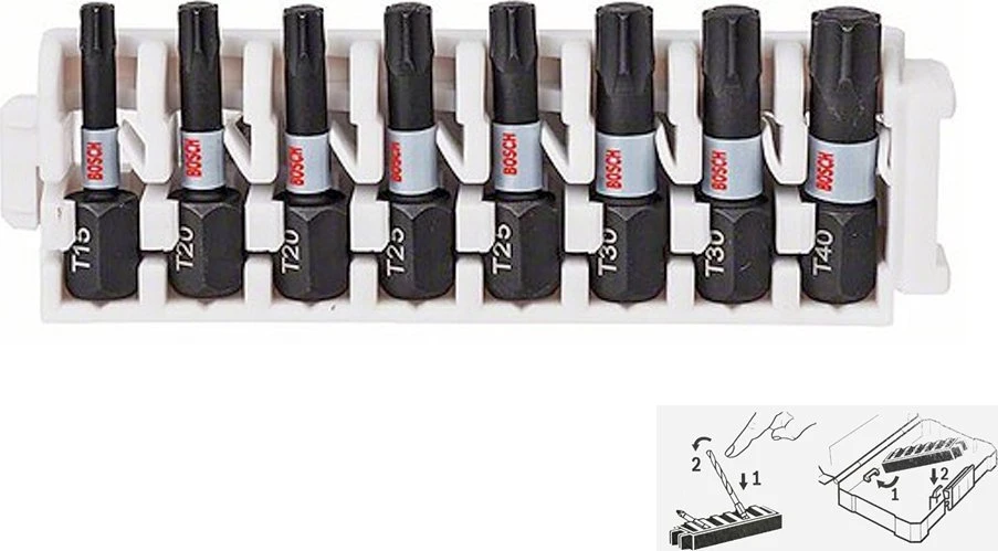 Bosch 8 dalių antgalių kompl. L=25mm, Torx