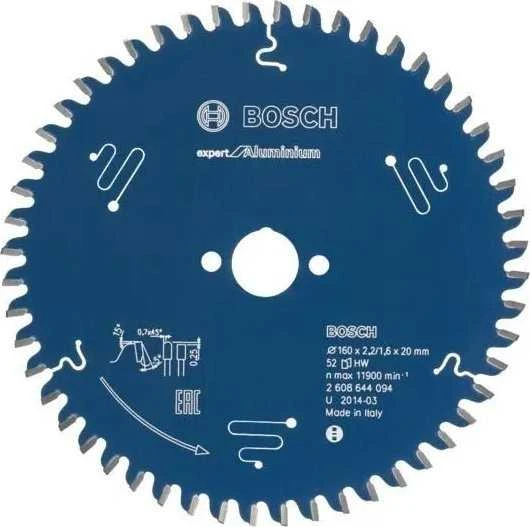Pjovimo diskas Bosch Expert for Aliuminio 2608644095; 165x20 mm; Z52