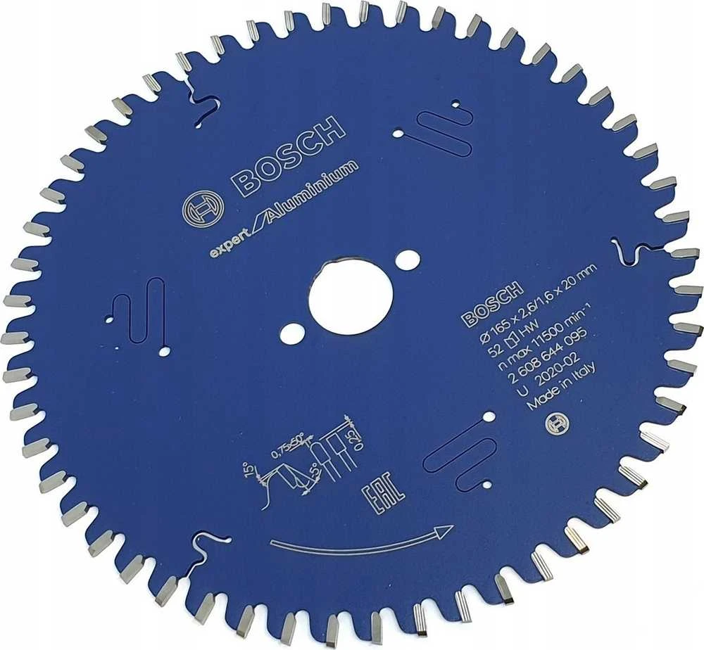 Pjovimo diskas Bosch Expert for Aliuminio 2608644095; 165x20 mm; Z52
