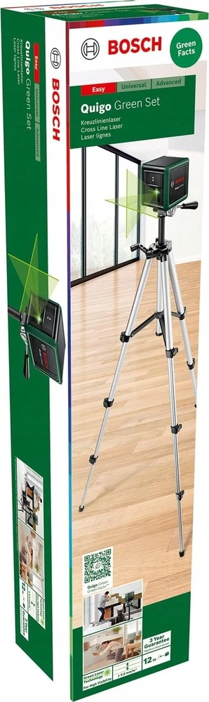 Bosch Quigo Žalias Set Kryžminių linijų lazeris