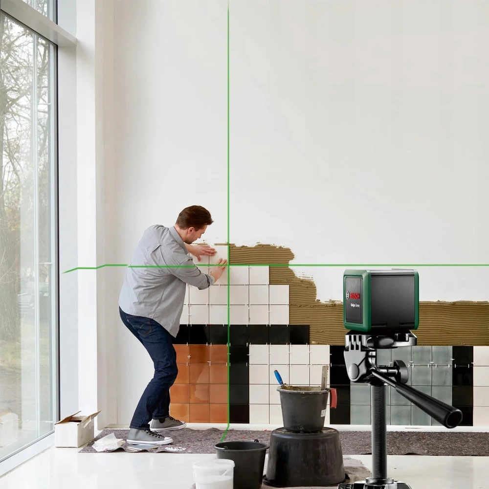 Bosch Quigo Žalias Set Kryžminių linijų lazeris