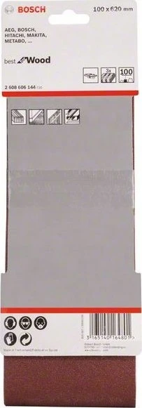 Bosch Šlif. juosta juostiniam šlifuokliui Best for Wood; 100x620 mm; K80; 3 vnt.