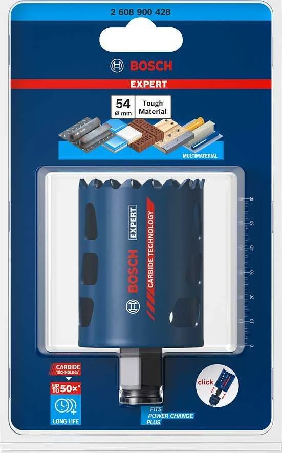 Grąžtas Bosch Karbido pjovimo karūna Tough Material 54mm