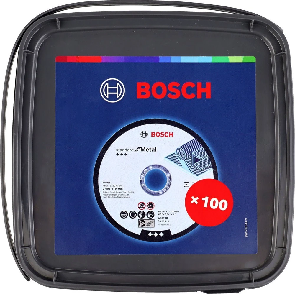 BOSCH METALINIS DISKAS 125 mm x 1,0 mm x 22 mm STANDARTINIS METALUI /100 vnt. KIBIRŲ