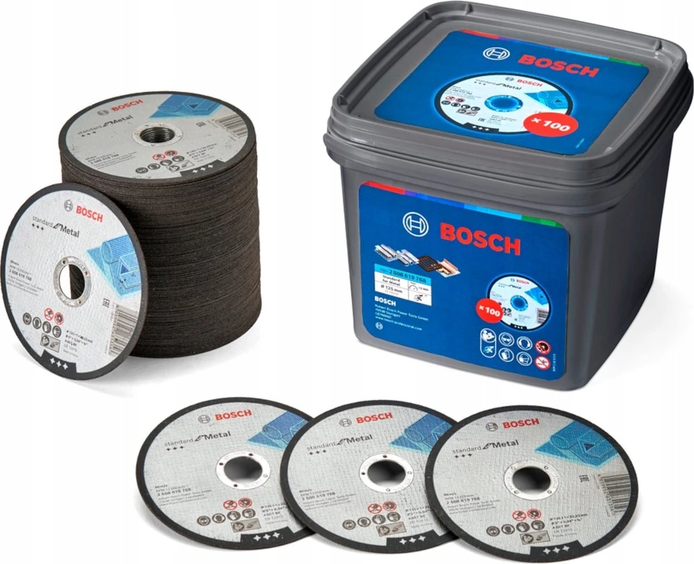BOSCH METALINIS DISKAS 125 mm x 1,0 mm x 22 mm STANDARTINIS METALUI /100 vnt. KIBIRŲ