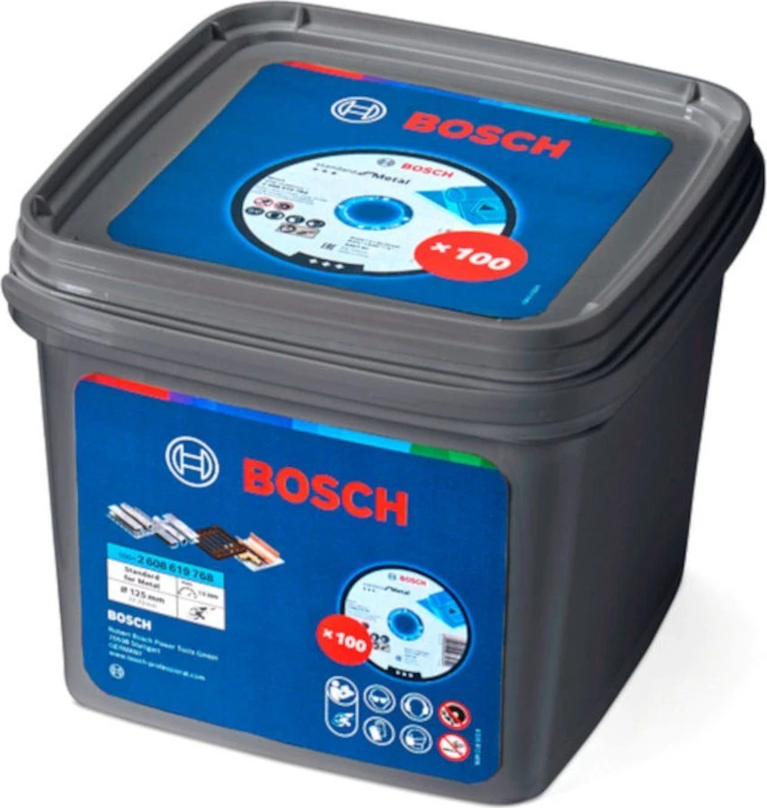 BOSCH METALINIS DISKAS 125 mm x 1,0 mm x 22 mm STANDARTINIS METALUI /100 vnt. KIBIRŲ