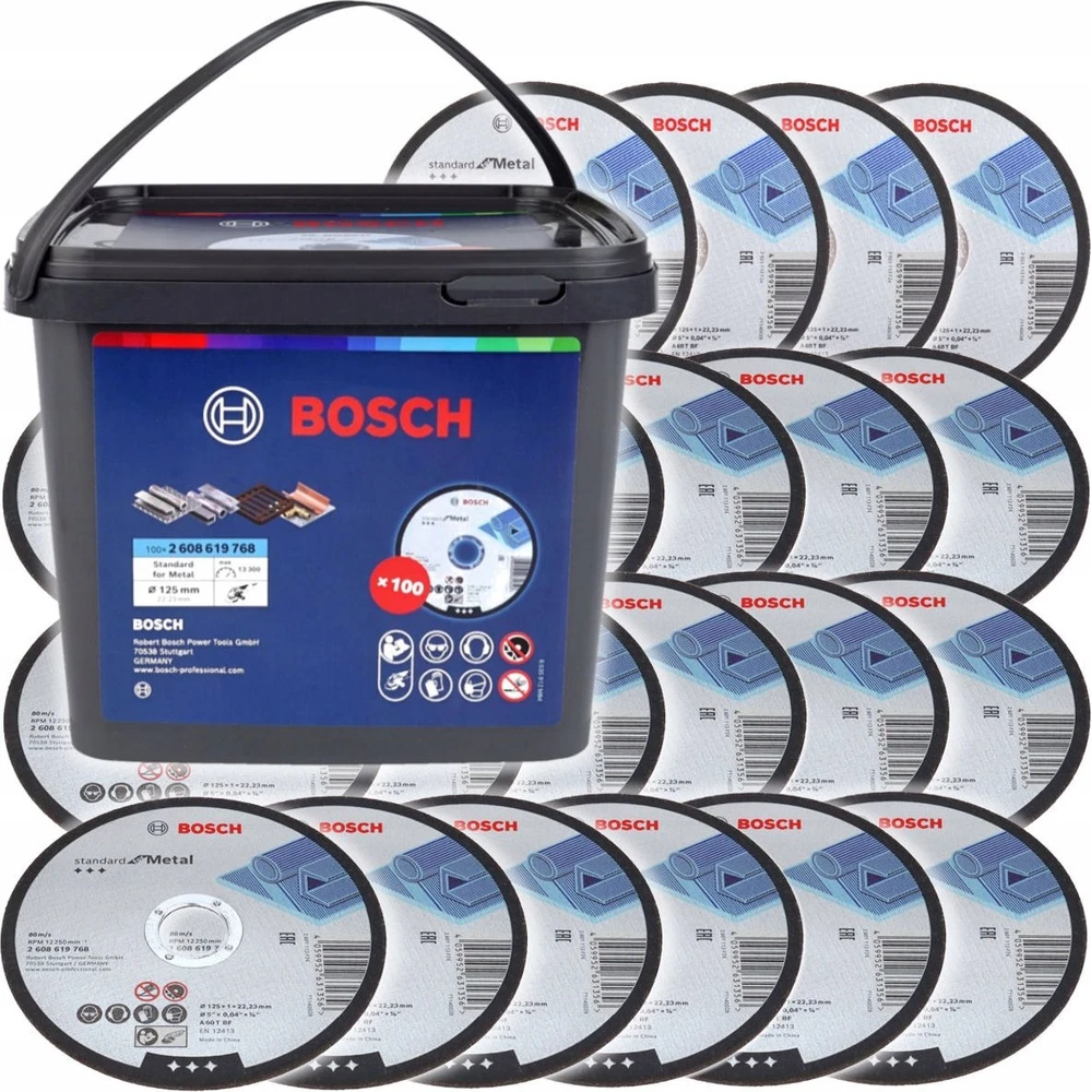 BOSCH METALINIS DISKAS 125 mm x 1,0 mm x 22 mm STANDARTINIS METALUI /100 vnt. KIBIRŲ