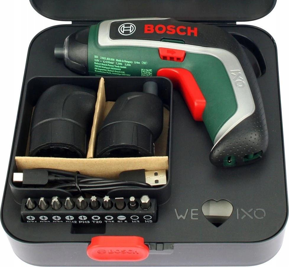 Akumuliatorinis suktuvas Bosch IXO 7, Su 2 adapteriais