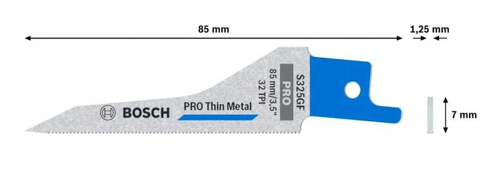 Bosch PRO Thin Metal peiliukas 1,25 x 7 x 85, 5 vnt.