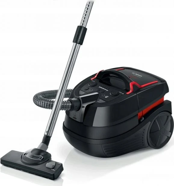 Sauso ir drėgno valymo dulkių siurblys Bosch AquaWash & Clean BWD421POW, 2100 W, Juodos ir raudonos spalvos