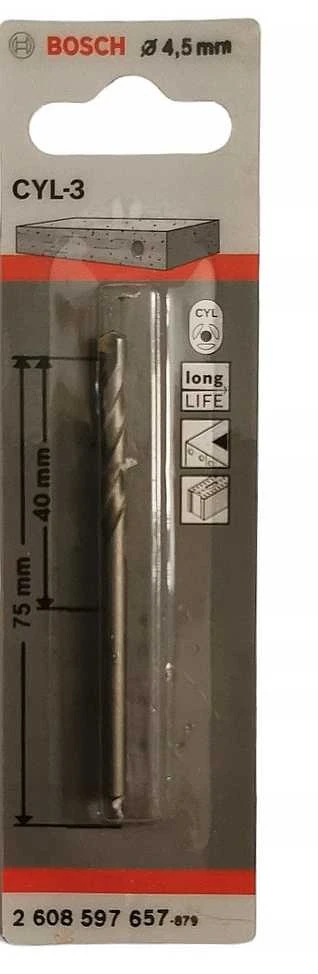 Bosch Grąžtas betonui,4,5x75mm CYL-3 Sidabrinis Percussion