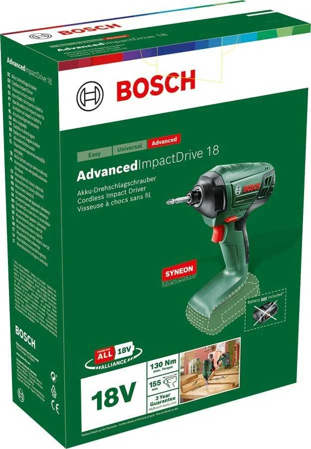 Bosch Advanced ImpactDrive 18 Akumuliatorinis smūginis raktas, be akumuliatoriaus ir kroviklio