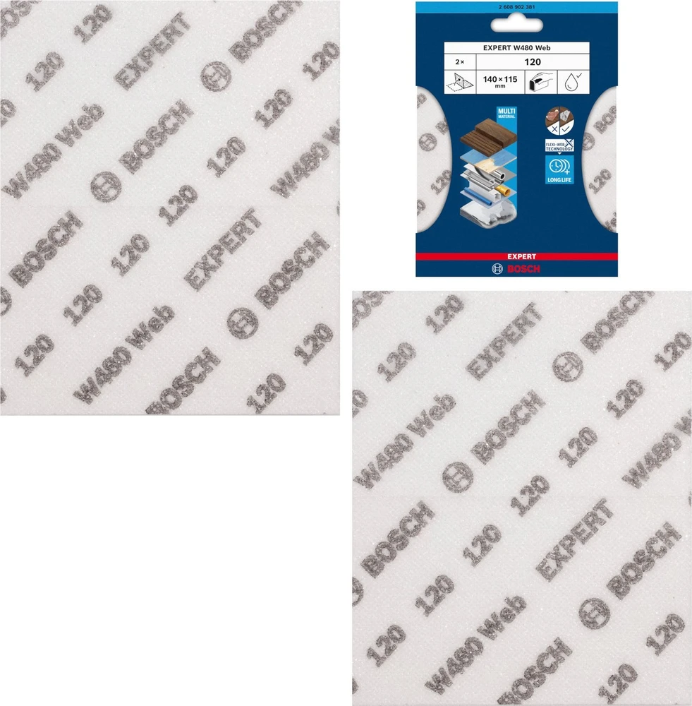 Bosch Šlifavimo tinklelis 115x140mm, G120