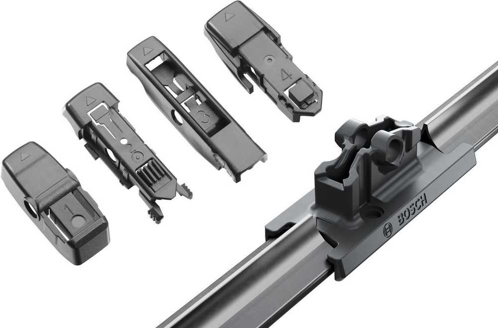 Bosch BOSCH berėmės automobilio valytuvo galvutės, 450 mm, 4 tvirtinimo adapteriai