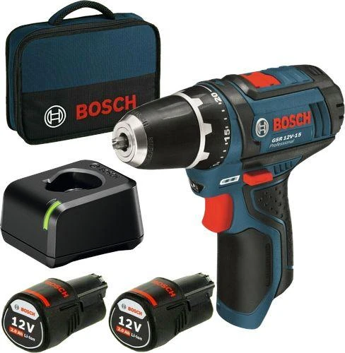 Bosch Akumuliatorinis suktuvas GSR 12V-15 2x2.0Ah Akumuliatorinis Suktuvas