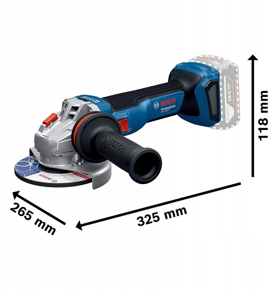 Bosch GWS 18V-11, Solo, CT