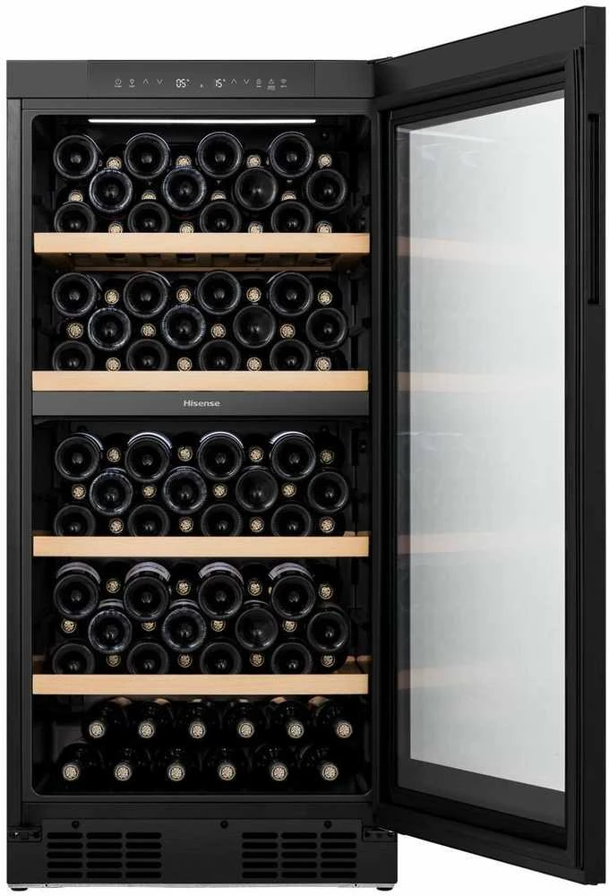 Vyno aušintuvas Bosch Hisense 108 butelių, 127 cm aukščio, juodas - vyno spintelė