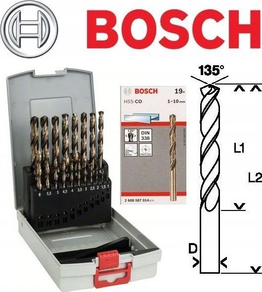 Grąžtas BOSCH grąžtai METAL HSS-CO 19szt./1-10mm/