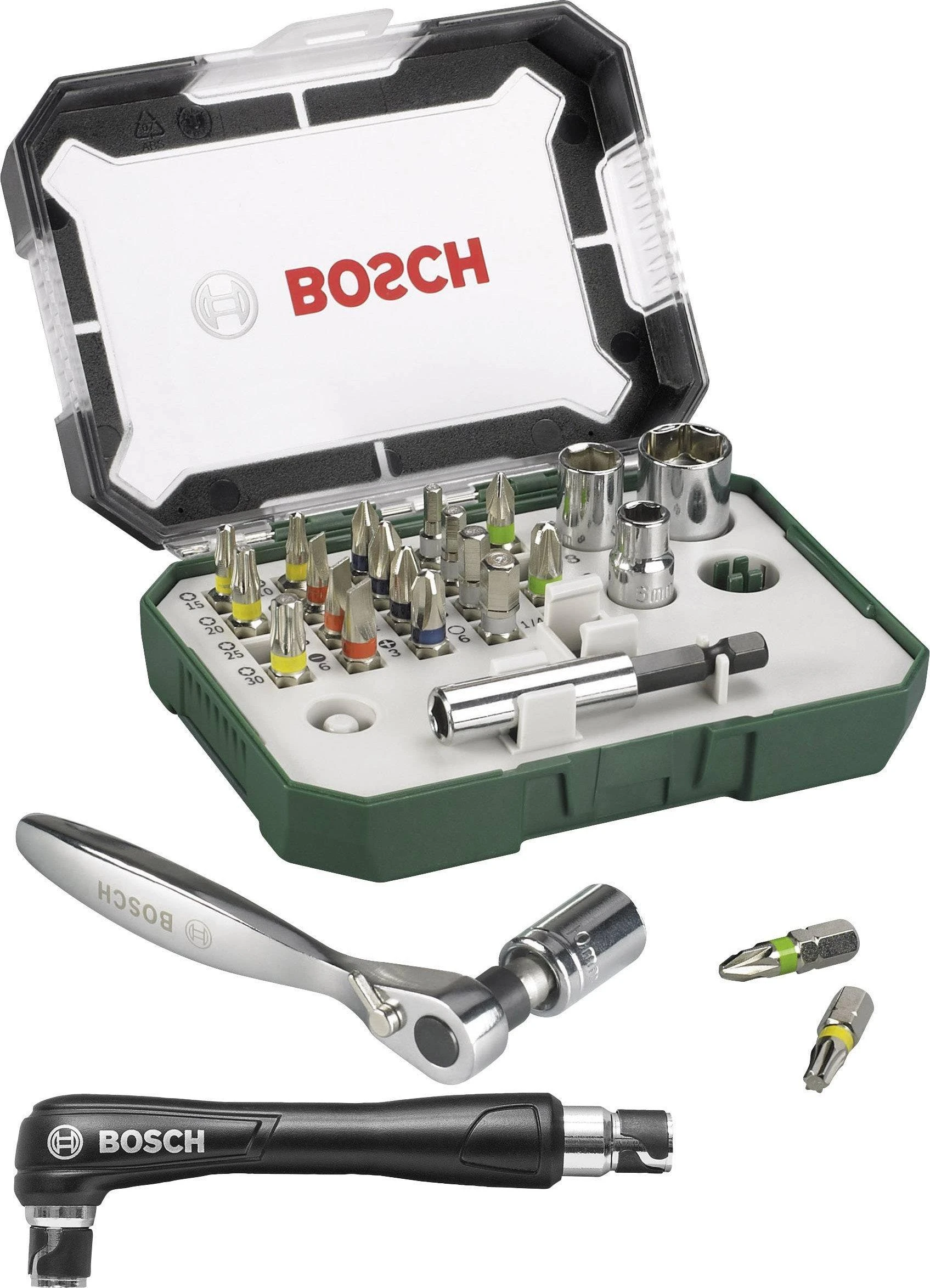 Bosch 26 dalių priedų kompl. su atsuktuvu