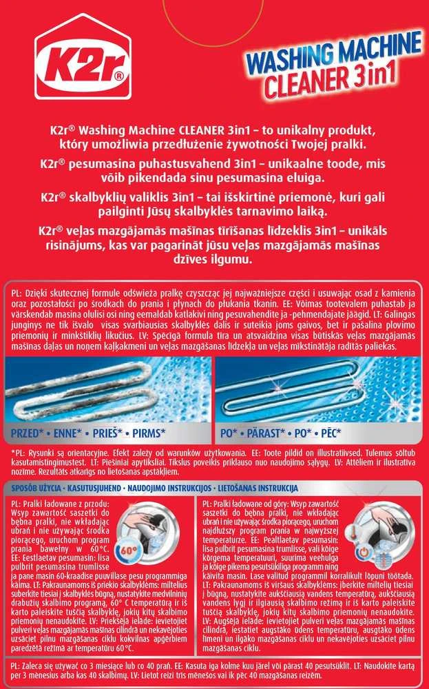 Skalbyklių valiklis K2R CLEANER 3IN1, 2 vnt.
