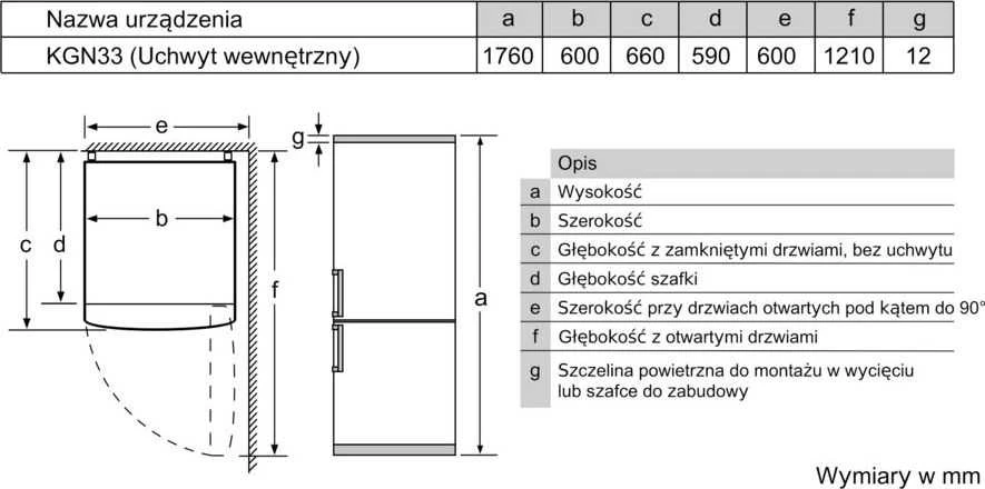 Šaldytuvas su šaldikliu BOSCH KGN33NWEB 176cm., No Frost