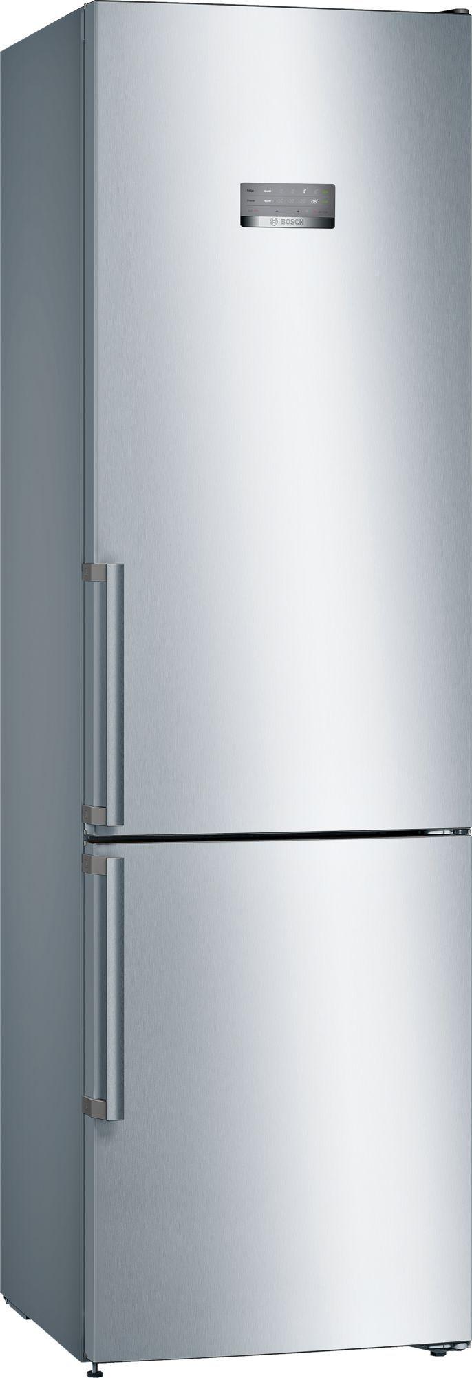 Bosch KGN397LEQ Serija 4, Laisvai statomas šaldytuvas-šaldiklis su šaldiklio skyriumi apačioje, 203 x 60 cm, Nerūdijančio plieno efektas