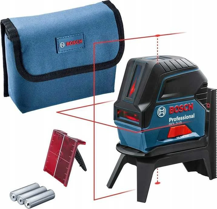 Bosch Kombinuotasis lazeris GCL 2-15 + 3x1.5V AA + krepšys