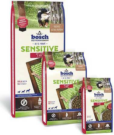 bosch Dog Adult SENSITIVE ėriena & RICE – pašaras šunims su ėriena ir ryžiais, kurių jautri virškinimo sistema 1kg
