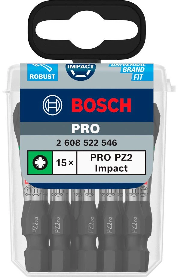 „Bosch PRO PZ2“ smūginis antgalis, 55 mm, 15 vnt.