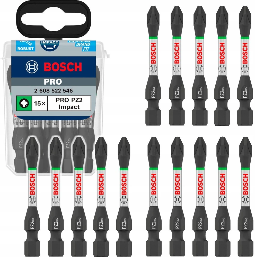 „Bosch PRO PZ2“ smūginis antgalis, 55 mm, 15 vnt.