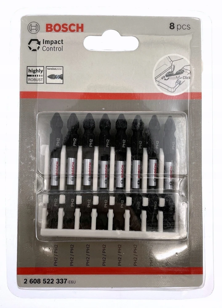 Smūginių sukimo antgalių rinkinys Bosch 2608522337; PH2; 65 mm; 8 vnt.